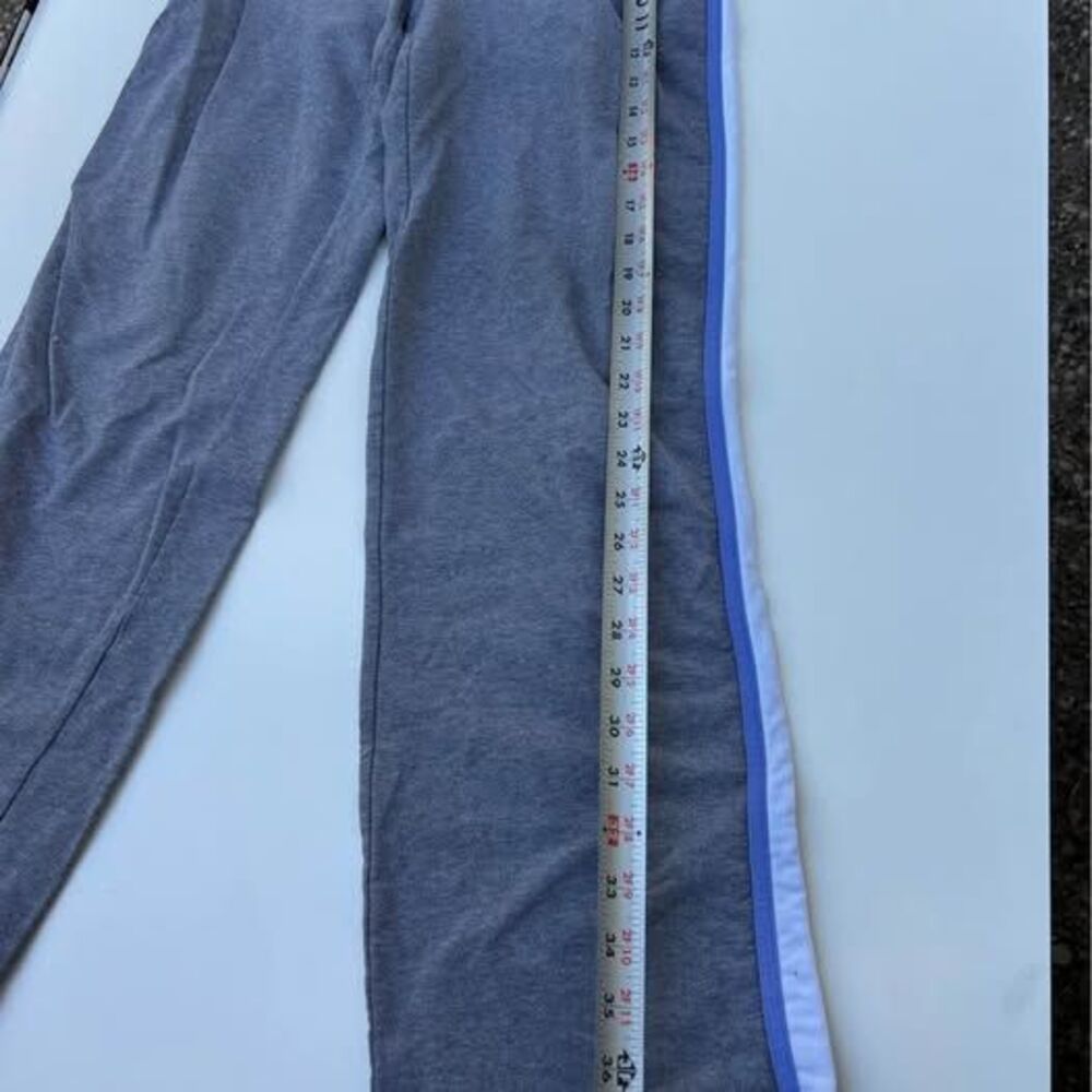 Grey Wide Leg Sweatpants with Side Stripes